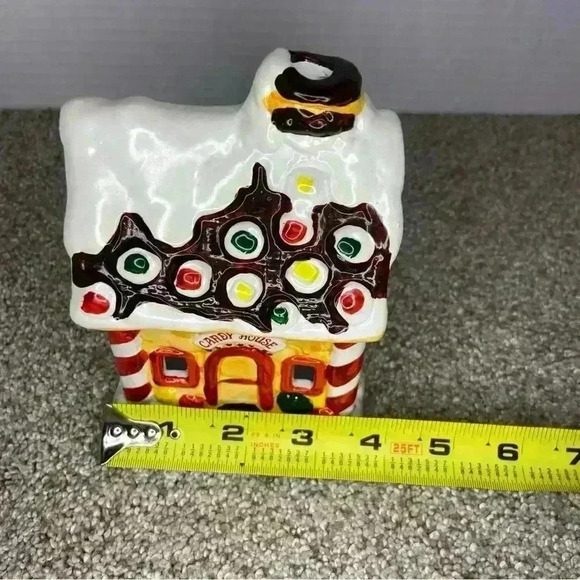 Vintage JSNY Holiday Village HandPainted "Candy Gingerbread House" Candle Holder - Picture 7 of 8